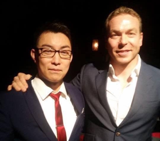 Magic Yin with Olympic cyclist Sir Chris Hoy at an event